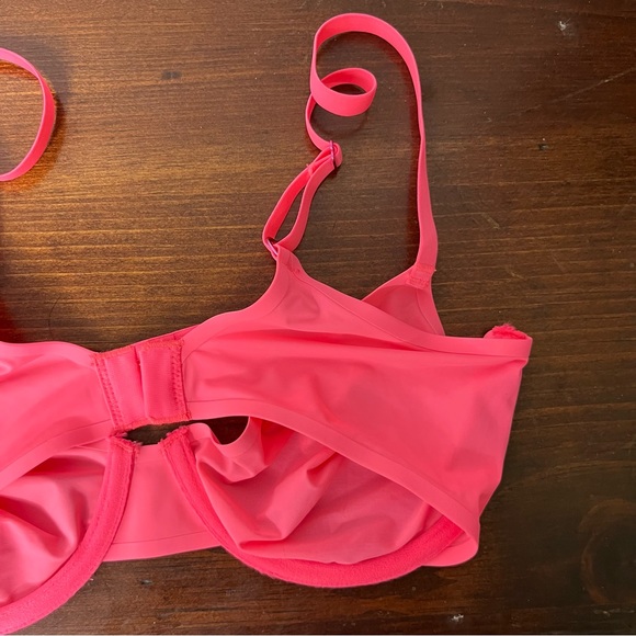 Aerie Smoothez Bra Women's 32D Pink Mesh Unlined Wired Full Coverage Lightweight - Picture 10 of 10